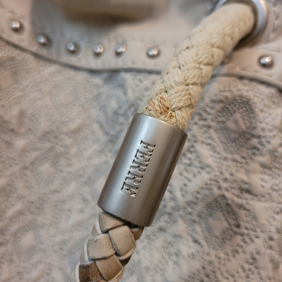 GIANFRANCO FERRE STUDDED LEATHER DRAWSTRING SHOULDER PURSE - Picture 6 of 13